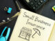 Small Business Insurance is shown on a business photo using the text